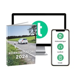 Körkortsboken Körkortsteori 2024 (bok + digitalt teoripaket med körkortsfrågor, övningar, ljudbok & ebok)