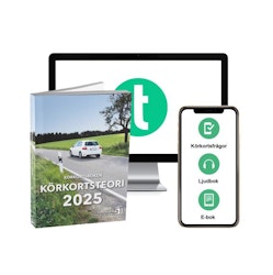 Körkortsboken Körkortsteori 2025 (bok + digitalt teoripaket med körkortsfrågor, övningar, ljudbok & ebok)