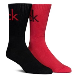 2-Pack Cotton Socks – Bright Logo, Black/Red