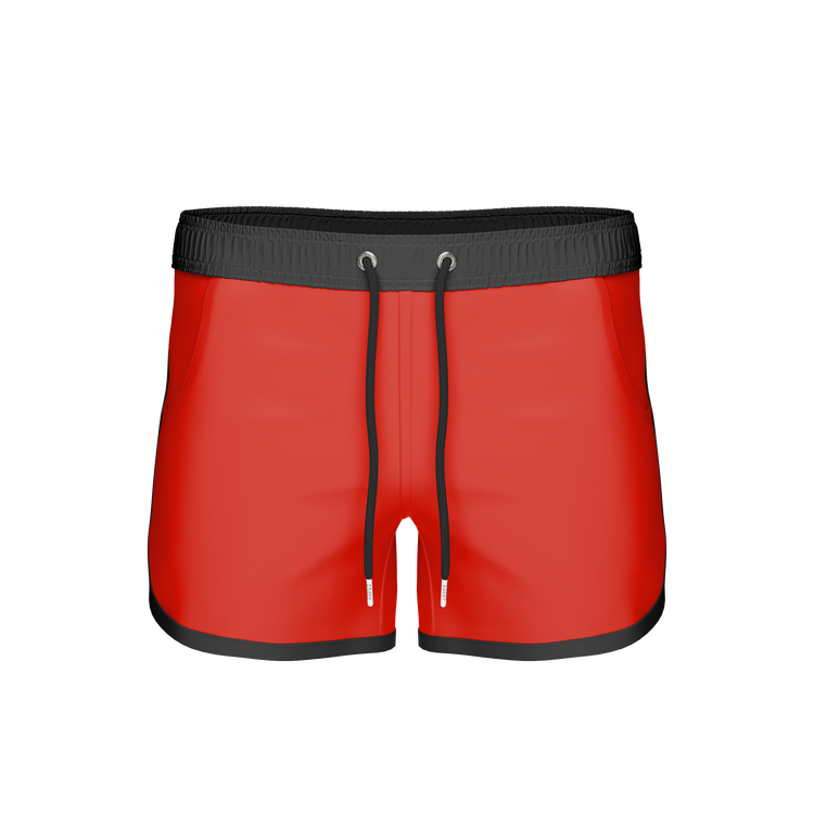 St Paul – Long Bermuda Shorts, Red/Black