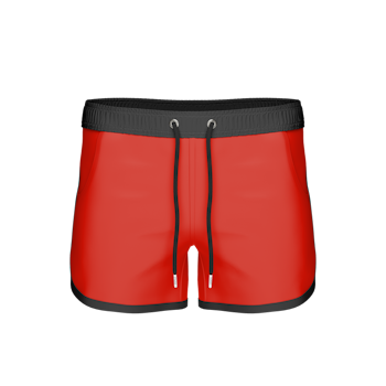 St Paul – Long Bermuda Shorts, Red/Black