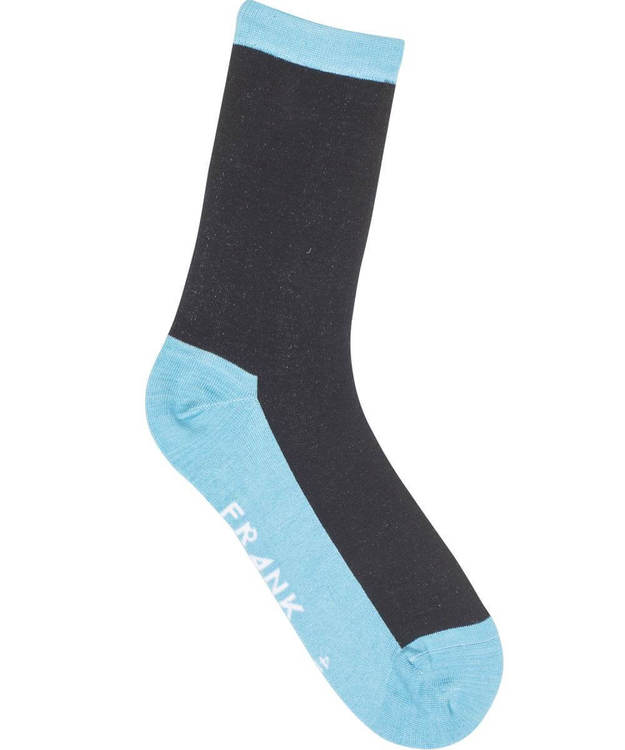 Bamboo Contrast Crew Sock, Clear Blue