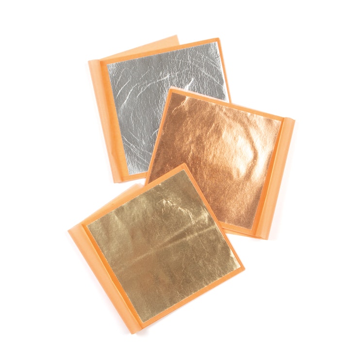 Annie Sloan metalltransferblad, guld, silver och koppar