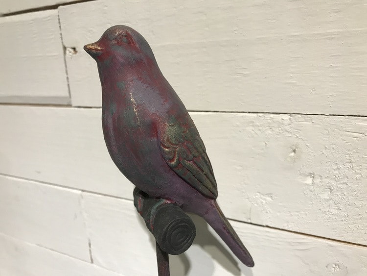 Sångfågel, handmålad med Annie Sloan Chalk Paint.