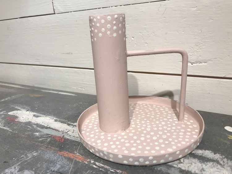 Handmålad ljusstake, antoinette