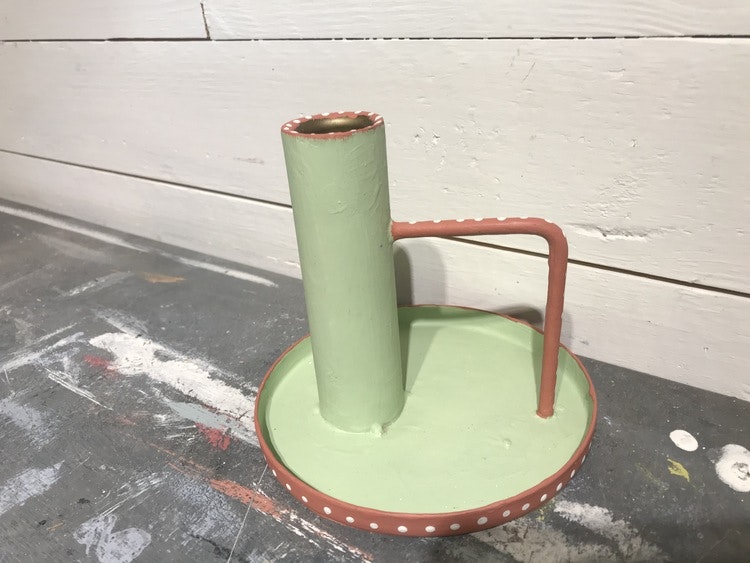 Handmålad ljusstake