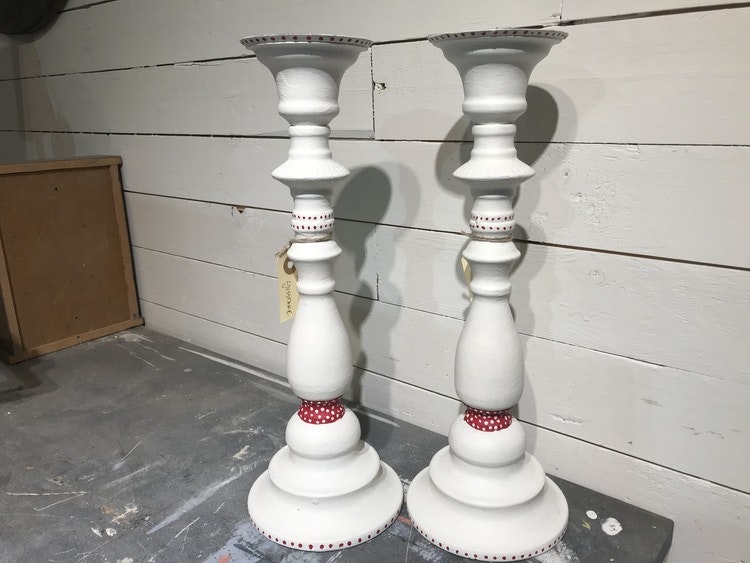 Handmålad ljusstake