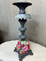 Handmålad ljusstake med blommor 1