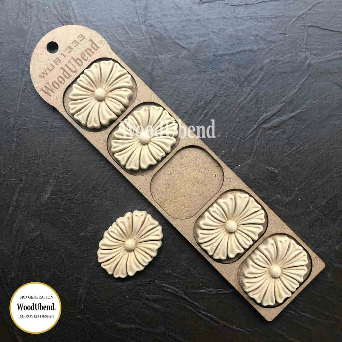 Träornament Blomma 5-pack wub1333