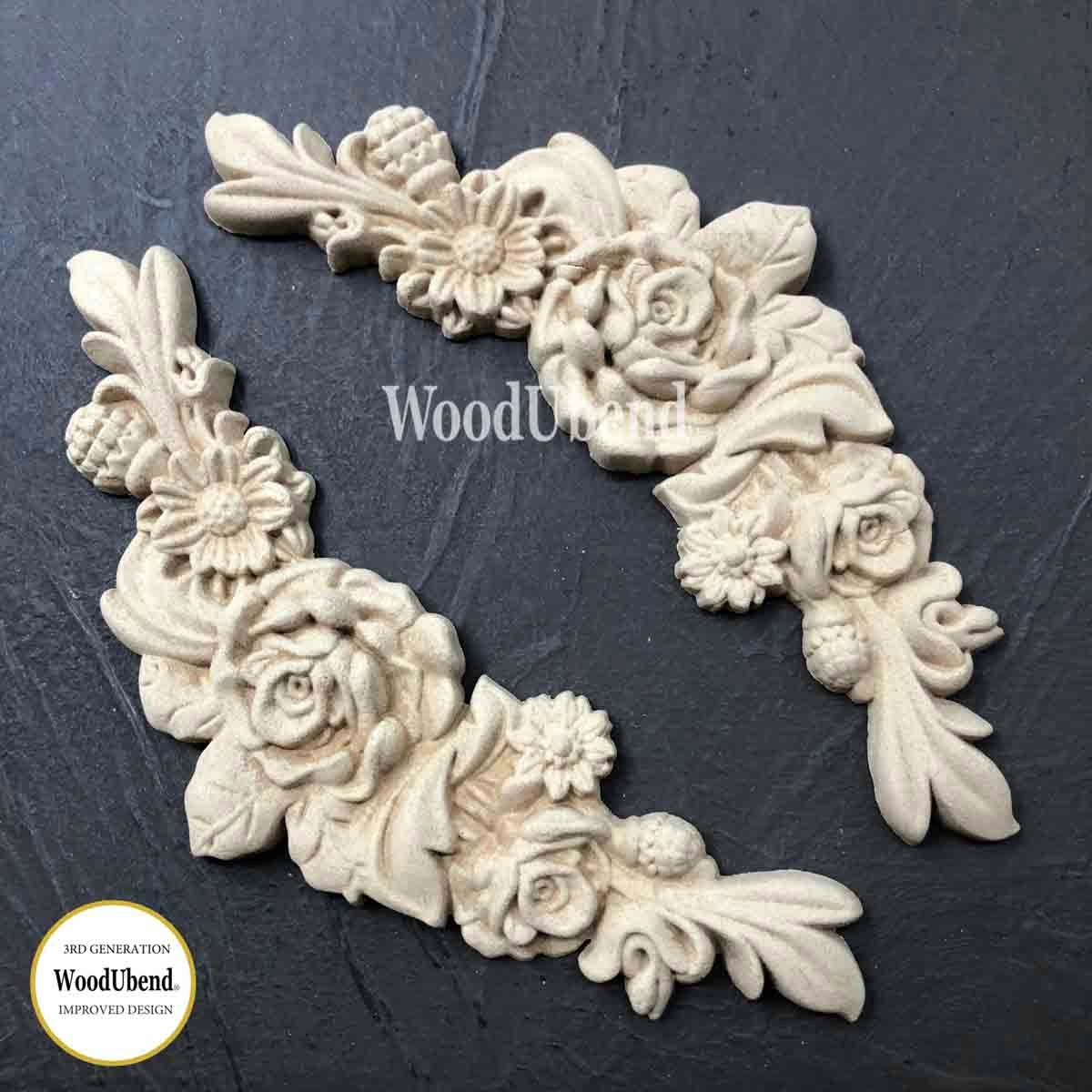 Träornament Blomstergirlang 2-pack wub0349