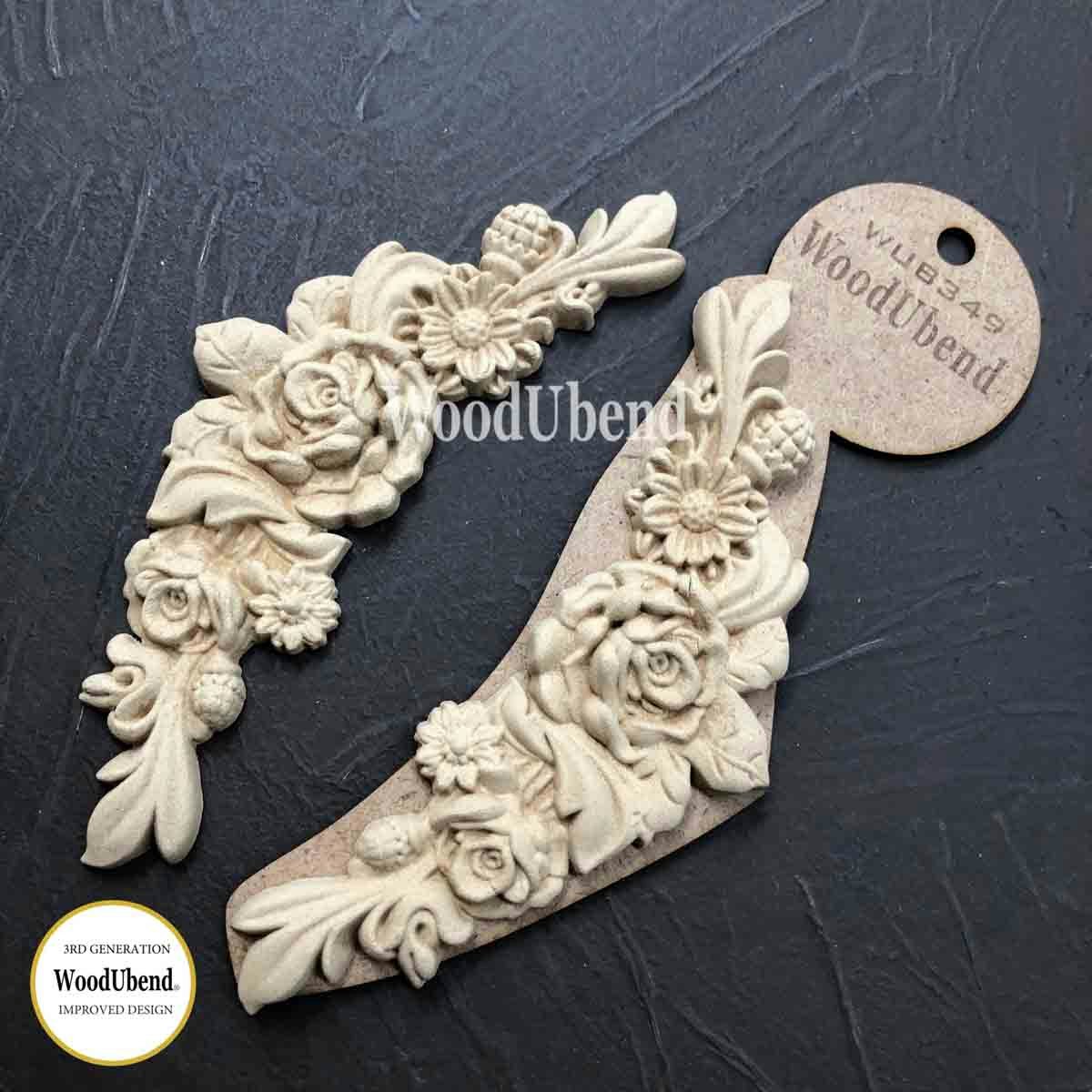 Träornament Blomstergirlang 2-pack wub0349