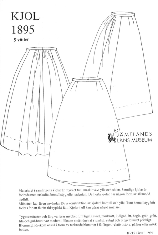 Mönster kjol 1895 - Jamtli Webbutik