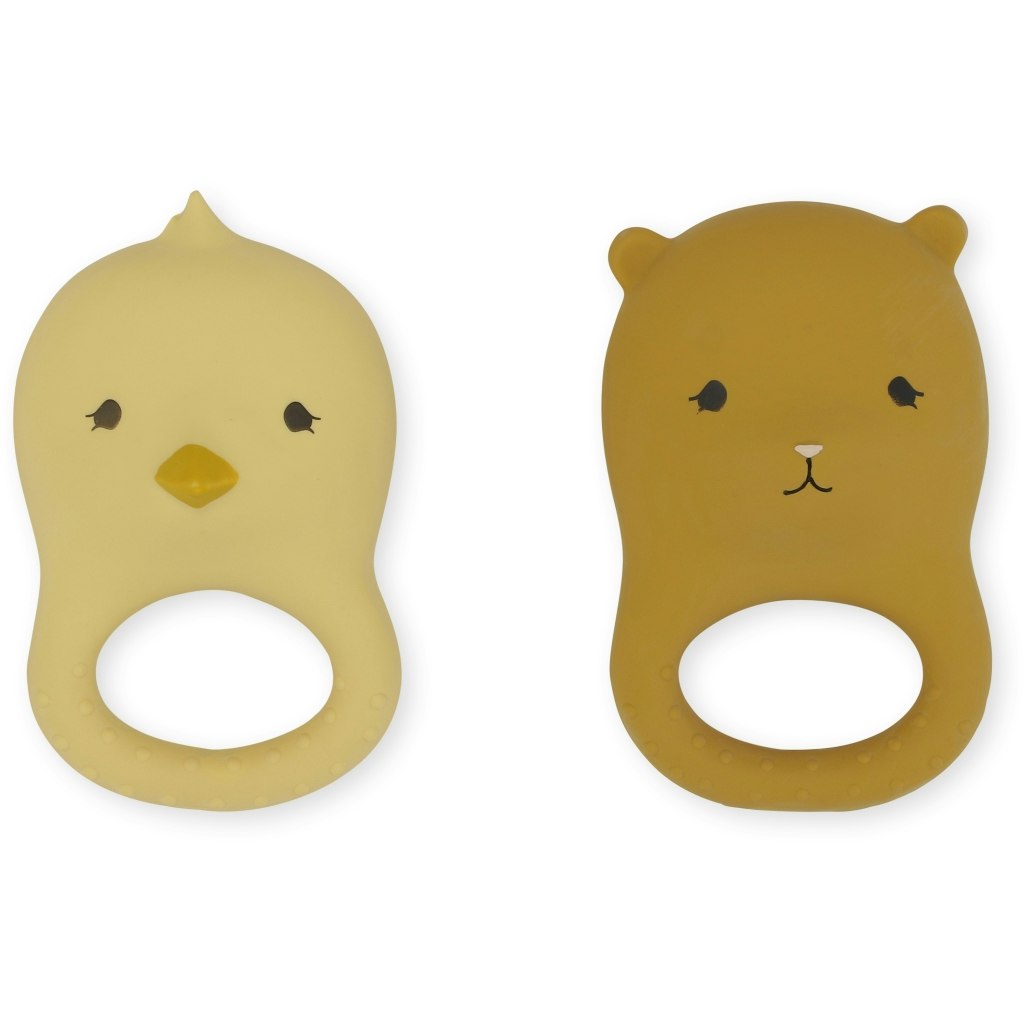 2-pack bitringar Chicken/Bear - Konges Slöjd