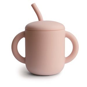 Mugg med sugrör, Blush - Mushie