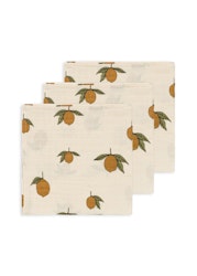 3-pack Muslin Filt Big Lemon - Konges Slöjd