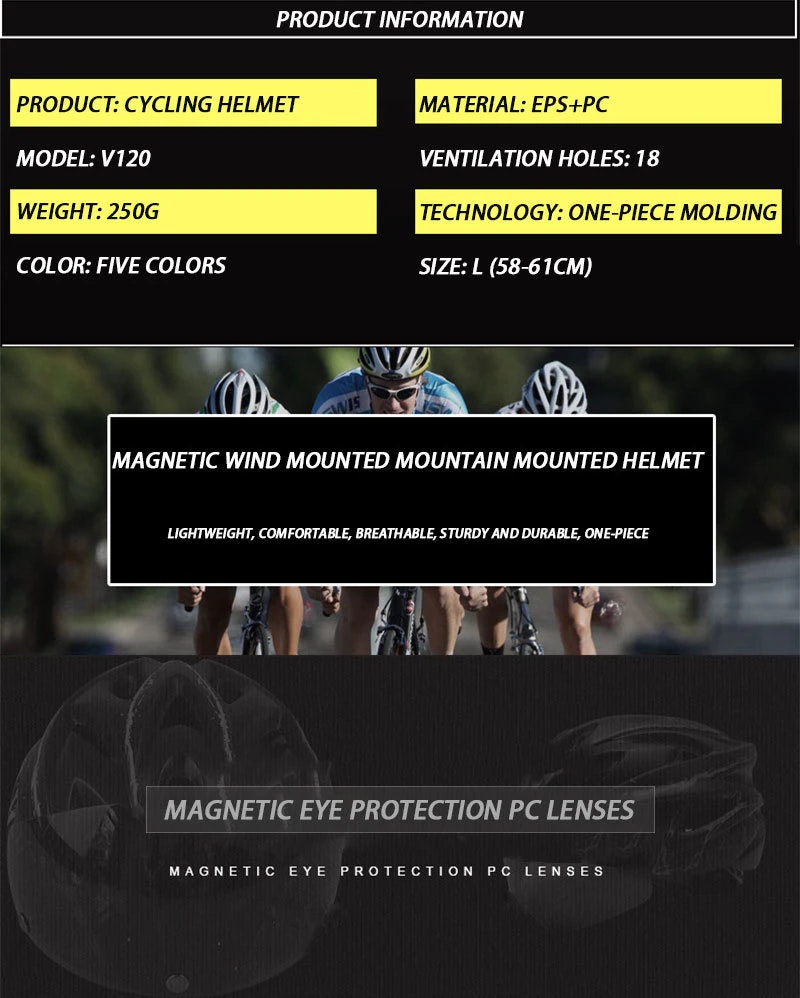 CELOCO Cykelhjälm + 3st Magnetiska Glasögon