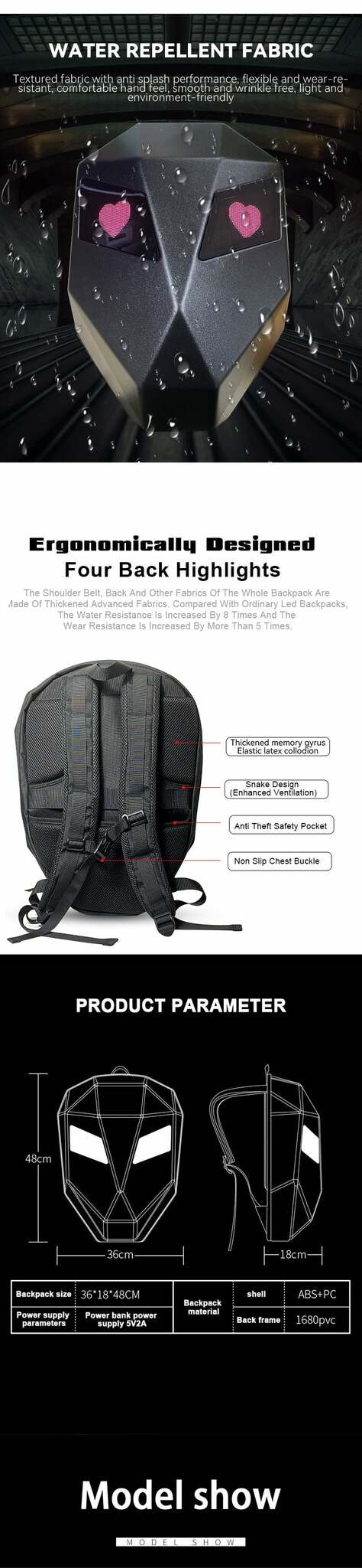 Crelander Led Knight Backpack