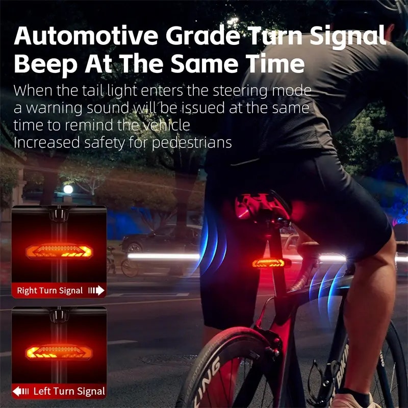 WEST BIKING Safe Rechargeable Turn Signal LED Bike Rear Taillight Alarm