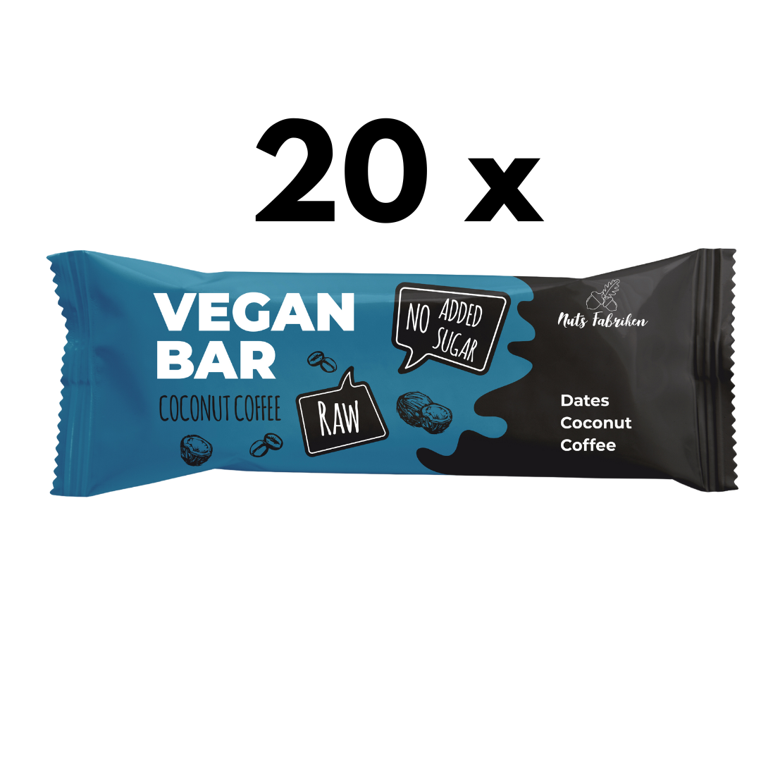 20 x Vegan Bar Coconut Coffee 40g