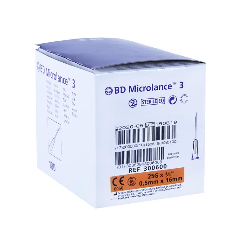 BD Microlance 3 Inj.kanyl 25G 0,50x16 mm 1x100 st