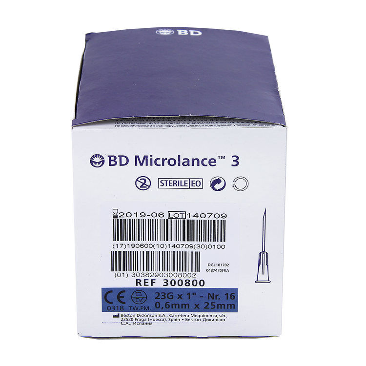 Microlance 3 23G 100 st Blå