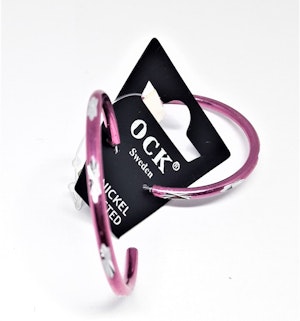 Örhängen Rosa med Silverfärgat Mönster