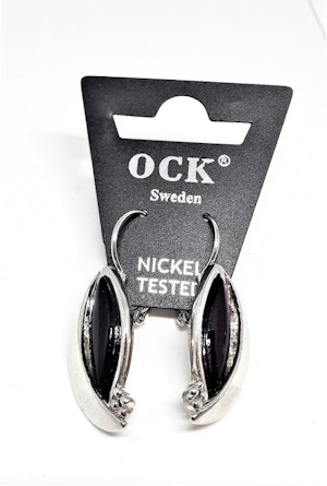 Ovala Örhängen Lila och Silverfärg