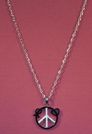 Halsband med Fredstecknet Guldfärg, Vit och Svart