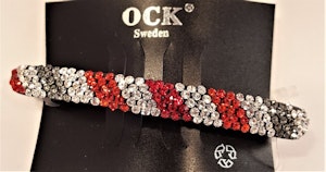 Hårspänne strass röd ton