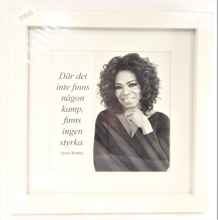 Tavla i ram med citat av Oprah Winfrey