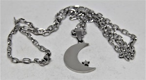 Halsband med Månskära med Stjärna Silverfärg