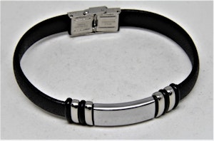 Armband i Skinn och Rostfritt Stål