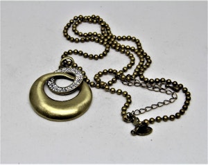 Halsband med Mässing och Strass