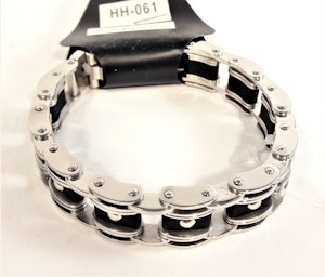Armband i metall och läder