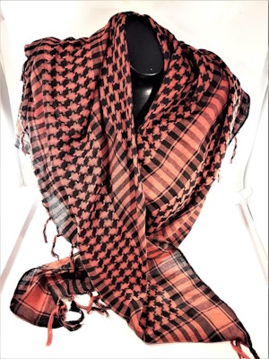 Mörkrosa-svart rutig scarf