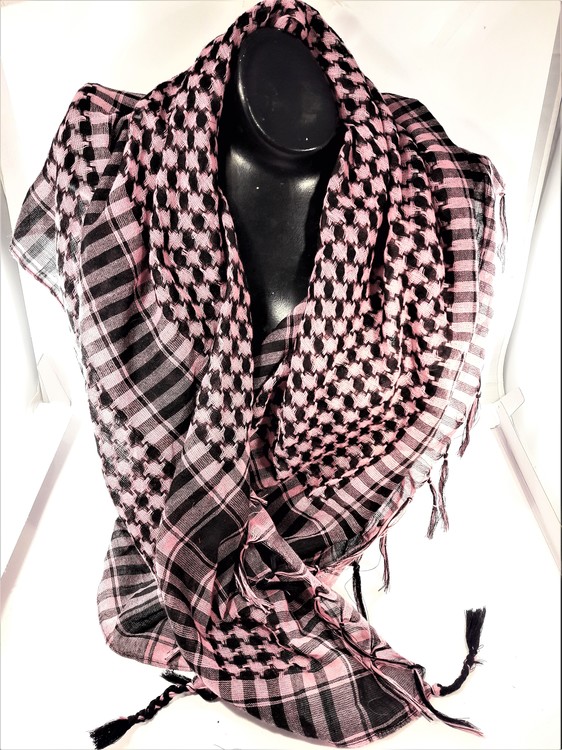 Ljusrosa-svart rutig scarf
