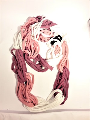 Scarf lila-vit-rosa