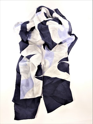 Blå-vit silkesscarf