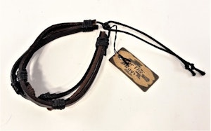 Justerbart Armband med Läderremmar Svart