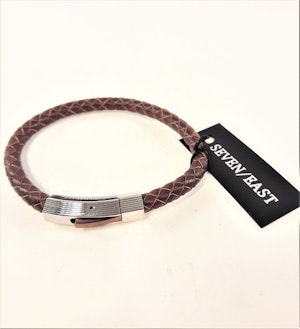 Läderarmband Brun med Spänne Guldfärg