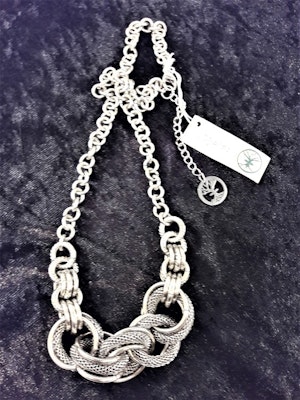 Halsband i Stål med Ringar Silverfärg