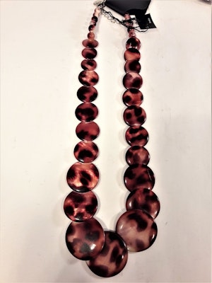 Halsband med gepardfärgade plattor, mörk- eller rödbrun