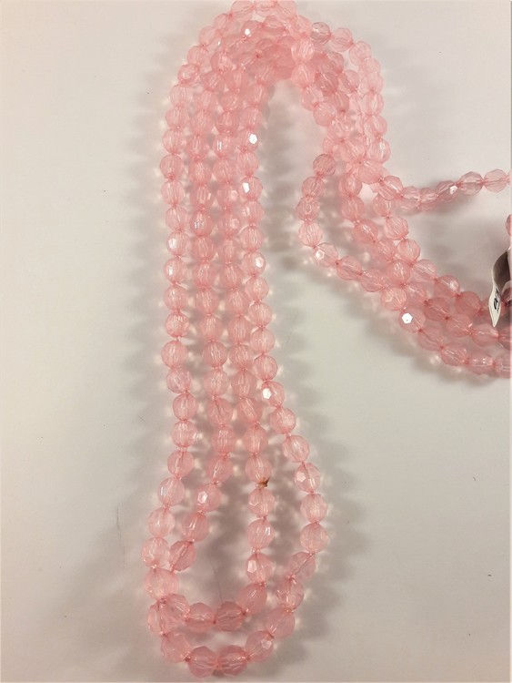 Långt Halsband med Plastpärlor Rosa