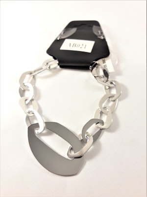 Armband med Breda Länkar Silverfärg