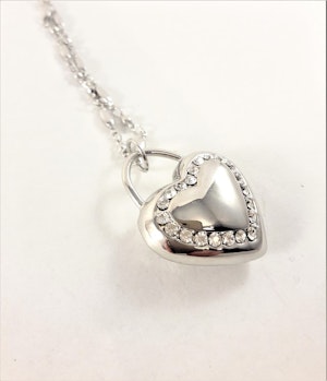 Halsband med Hjärta Silverfärg och Strass