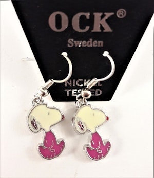 Örhänge med Snobbenmotiv, rosa