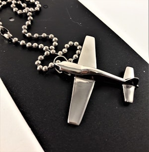 Stål Halsband med Flygplan Hänge Silverfärg