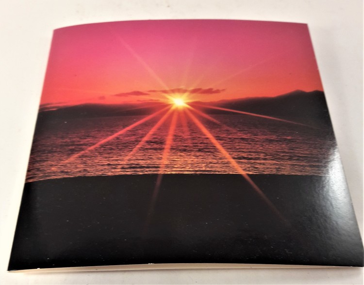 Fyrkantigt grattiskort med solnedgångsmotiv, utan text