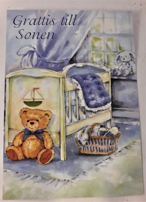 Kort/vykort "Grattis till sonen"