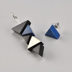 Sharp Silver Earrings - Coral Blue